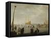 Landscape with Skaters and Sleighs-Barent Avercamp-Framed Stretched Canvas