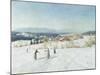 Landscape with Skiers, 1889-Carl-Edvard Diriks-Mounted Giclee Print