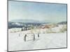 Landscape with Skiers, 1889-Carl-Edvard Diriks-Mounted Giclee Print