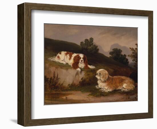 Landscape with Spaniel and Terrier, 1846-William Pascoe-Framed Giclee Print