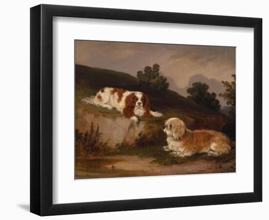 Landscape with Spaniel and Terrier, 1846-William Pascoe-Framed Giclee Print