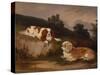 Landscape with Spaniel and Terrier, 1846-William Pascoe-Stretched Canvas