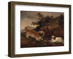 Landscape with Spaniel and Terrier, 1846-William Pascoe-Framed Giclee Print