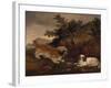 Landscape with Spaniel and Terrier, 1846-William Pascoe-Framed Giclee Print