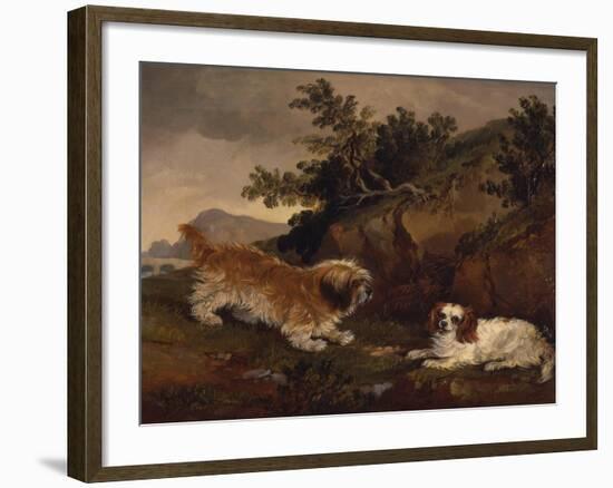 Landscape with Spaniel and Terrier, 1846-William Pascoe-Framed Giclee Print