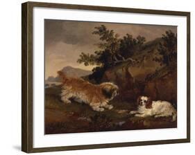 Landscape with Spaniel and Terrier, 1846-William Pascoe-Framed Giclee Print