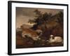 Landscape with Spaniel and Terrier, 1846-William Pascoe-Framed Giclee Print