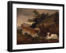 Landscape with Spaniel and Terrier, 1846-William Pascoe-Framed Giclee Print