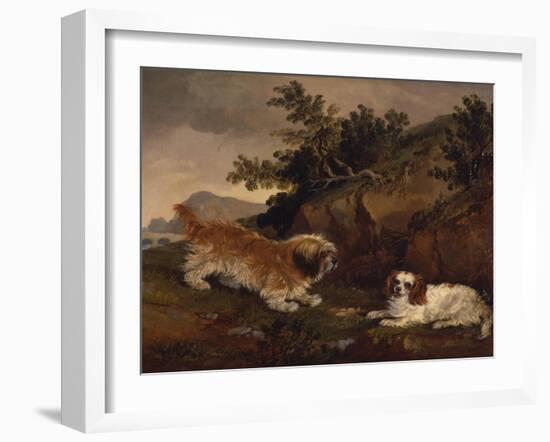 Landscape with Spaniel and Terrier, 1846-William Pascoe-Framed Giclee Print