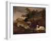 Landscape with Spaniel and Terrier, 1846-William Pascoe-Framed Giclee Print