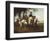 Landscape with Sportsmen Setting Out For the Hunt, c.Early 1650S-Aelbert Cuyp-Framed Giclee Print