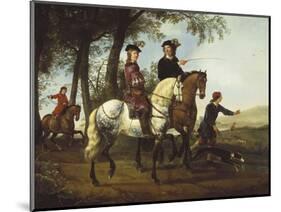 Landscape with Sportsmen Setting Out For the Hunt, c.Early 1650S-Aelbert Cuyp-Mounted Giclee Print