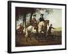 Landscape with Sportsmen Setting Out For the Hunt, c.Early 1650S-Aelbert Cuyp-Framed Premium Giclee Print