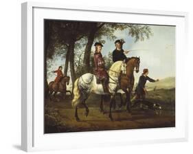 Landscape with Sportsmen Setting Out For the Hunt, c.Early 1650S-Aelbert Cuyp-Framed Giclee Print