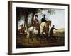 Landscape with Sportsmen Setting Out for the Hunt, Early 1650S-Aelbert Cuyp-Framed Giclee Print
