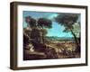 Landscape with St.George and the Dragon, circa 1610-Domenichino-Framed Giclee Print