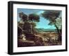 Landscape with St.George and the Dragon, circa 1610-Domenichino-Framed Giclee Print