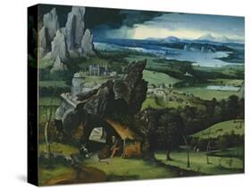 Landscape with St. Jerome, 1516-7-Joachim Patinir-Stretched Canvas