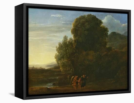 Landscape with St John the Baptist-Claude Lorraine-Framed Stretched Canvas