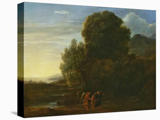 Landscape with St John the Baptist-Claude Lorraine-Stretched Canvas