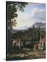 Landscape With St.Martin-Joseph Anton Koch-Stretched Canvas