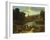 Landscape with St. Matthew, 1640-Nicolas Poussin-Framed Giclee Print