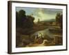 Landscape with St. Matthew, 1640-Nicolas Poussin-Framed Giclee Print