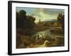 Landscape with St. Matthew, 1640-Nicolas Poussin-Framed Giclee Print