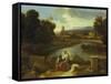 Landscape with St. Matthew, 1640-Nicolas Poussin-Framed Stretched Canvas