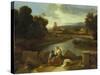 Landscape with St. Matthew, 1640-Nicolas Poussin-Stretched Canvas