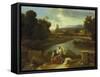 Landscape with St. Matthew, 1640-Nicolas Poussin-Framed Stretched Canvas