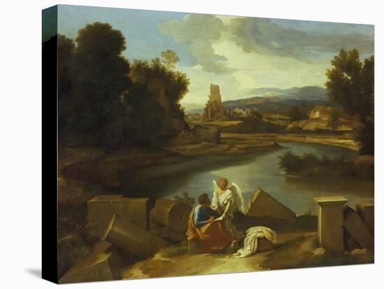 Landscape with St. Matthew, 1640-Nicolas Poussin-Stretched Canvas