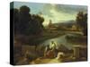 Landscape with St, Matthew, 1640-Nicolas Poussin-Stretched Canvas