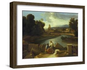 Landscape with St, Matthew, 1640-Nicolas Poussin-Framed Giclee Print