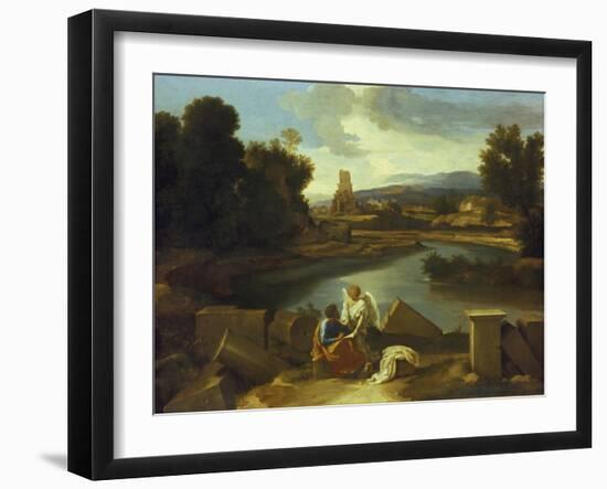 Landscape with St, Matthew, 1640-Nicolas Poussin-Framed Giclee Print