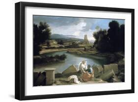 Landscape with St Matthew and the Angel, C1645-Nicolas Poussin-Framed Giclee Print