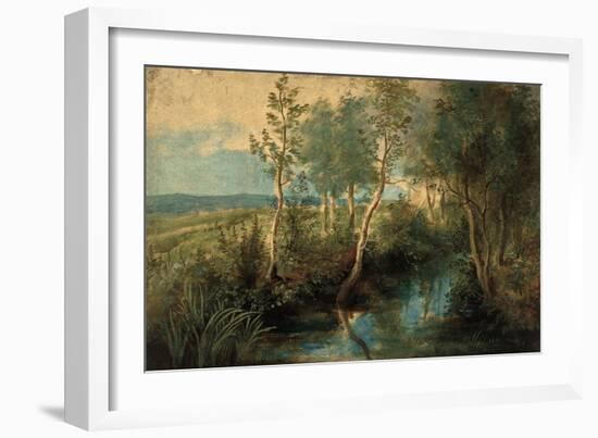 Landscape with Stream Overhung with Trees, 1637-1640-Peter Paul Rubens-Framed Giclee Print