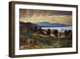 Landscape with Sun Effect, Painting by Nino Costa (1826-1903), Italy, 19th Century-Giovanni Costa-Framed Giclee Print