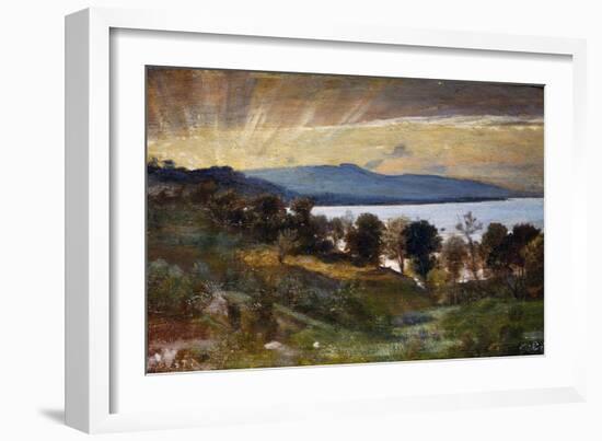 Landscape with Sun Effect, Painting by Nino Costa (1826-1903), Italy, 19th Century-Giovanni Costa-Framed Giclee Print