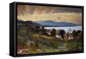 Landscape with Sun Effect, Painting by Nino Costa (1826-1903), Italy, 19th Century-Giovanni Costa-Framed Stretched Canvas