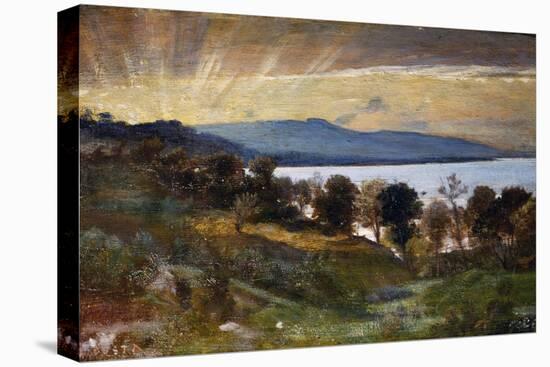 Landscape with Sun Effect, Painting by Nino Costa (1826-1903), Italy, 19th Century-Giovanni Costa-Stretched Canvas