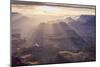 Landscape with sunbeams over Grand Canyon at sunset, Lipan Point, South Rim, Arizona, USA-Panoramic Images-Mounted Photographic Print