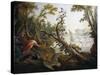 Landscape with Swans-Francois Boucher-Stretched Canvas