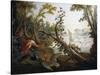 Landscape with Swans-Francois Boucher-Stretched Canvas