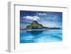 Landscape with Swimming Pool and Cadlao Island, El Nido, Philippines-DmitryP-Framed Photographic Print