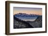 Landscape with Tatra Mountains in winter at sunset, Lesser Poland Voivodeship, Poland-Panoramic Images-Framed Photographic Print