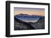 Landscape with Tatra Mountains in winter at sunset, Lesser Poland Voivodeship, Poland-Panoramic Images-Framed Photographic Print