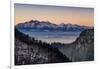 Landscape with Tatra Mountains in winter at sunset, Lesser Poland Voivodeship, Poland-Panoramic Images-Framed Photographic Print