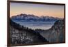 Landscape with Tatra Mountains in winter at sunset, Lesser Poland Voivodeship, Poland-Panoramic Images-Framed Photographic Print