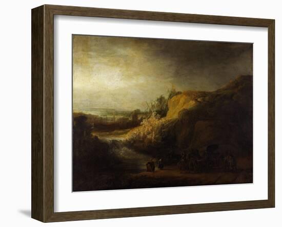 Landscape with the Baptism of the Eunuch-Rembrandt van Rijn-Framed Giclee Print